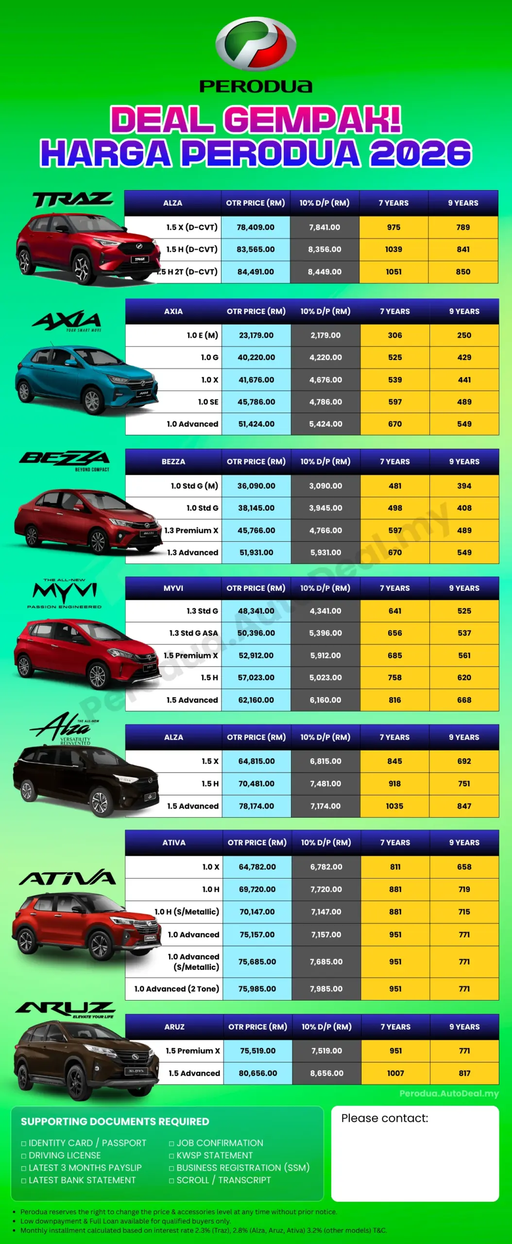 Perodua 经销商促销传单示例